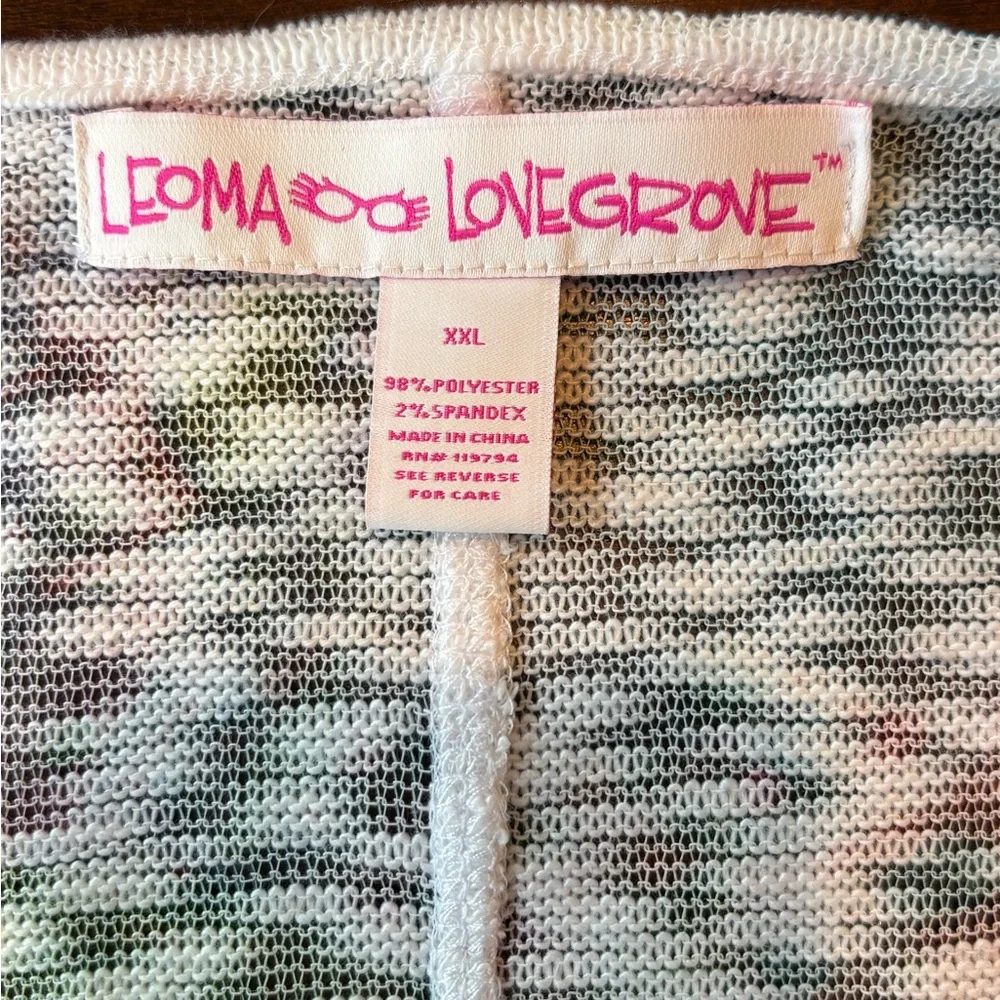 Leoma Lovegrove XXL Colorful Fish Art Open Front Cardigan Jacket Sweater - Picture 4 of 9